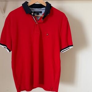 Tommy Hilfiger Men's Polo in Red and Navy